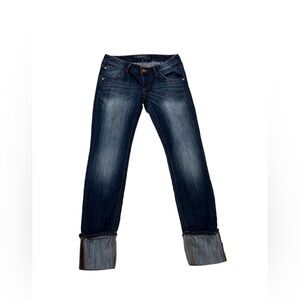 Express Jeans | Express Distressed Cuffed Hem Denim Jeans Size 0